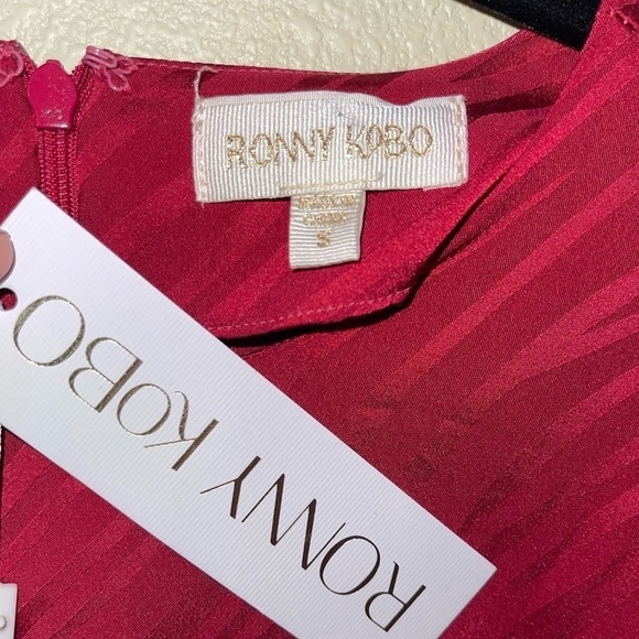 NWT RONNY KOBO Red Shanaya Mini Dress Long Sleeve Draped Small Tinsley Mortimer - Picture 11 of 14
